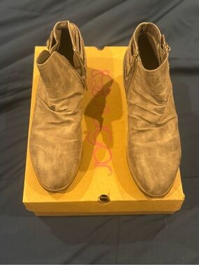 Suede Ankle Booties in Taupe - Women